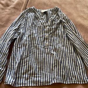Universal thread blue and white stripe shirt size small